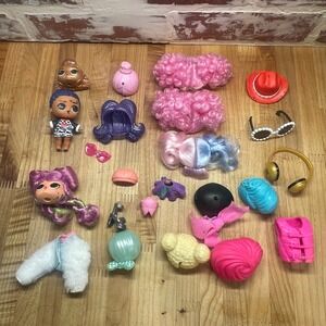 LOL Surprise 24 Piece Doll Accessory Lot MGA Heads Hair Sunglasses Headphones